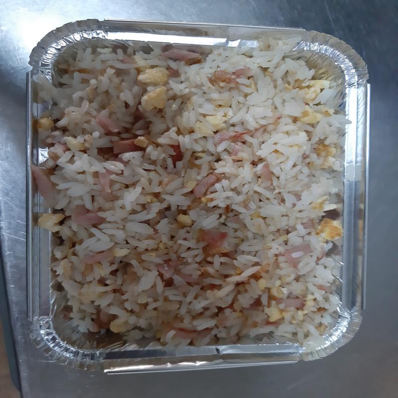 arroz frito con huevo y jamon